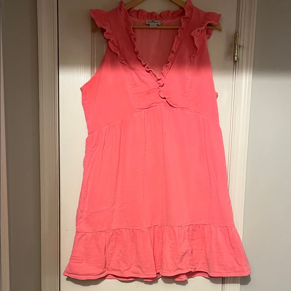 Vineyard Vines Coral Ruffled dress